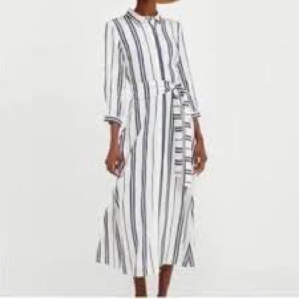 Zara Striped Maxi Shirt Dress - Picture 4 of 10